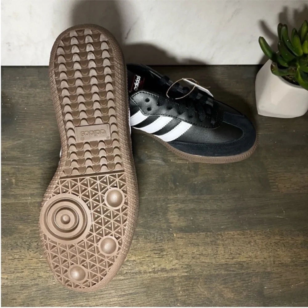 adidas Samba Leather Black Gum Sole